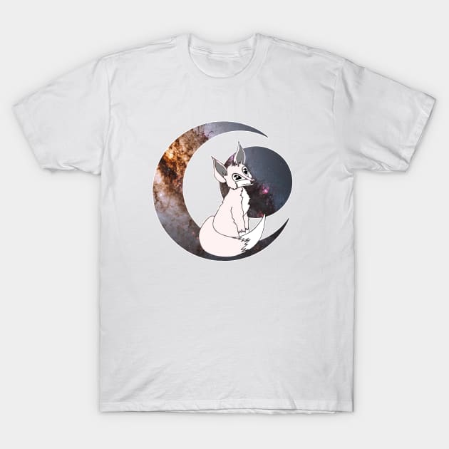 Lunar Fox Double Exposure T-Shirt by euglenii